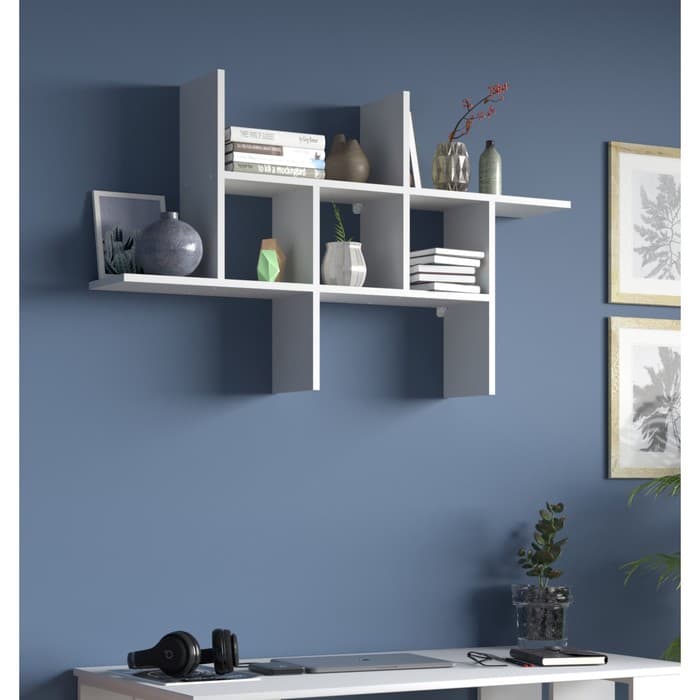 Полка настенная открытая, 1139×196×677 мм, цвет белый