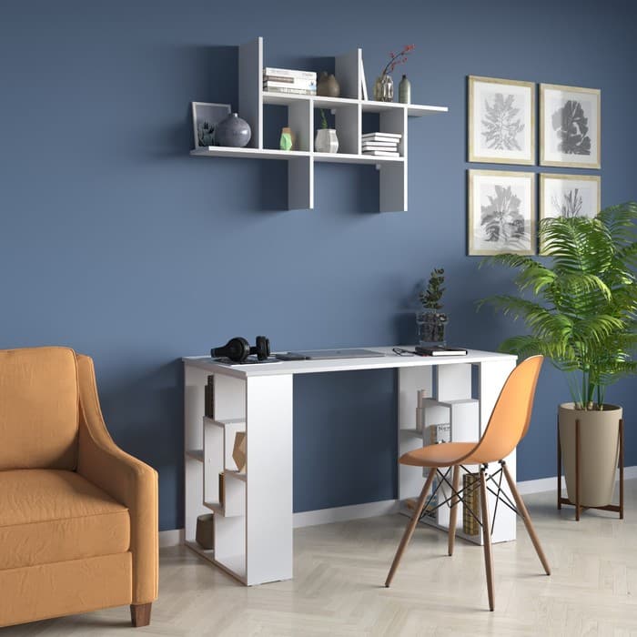 Полка настенная открытая, 1139×196×677 мм, цвет белый