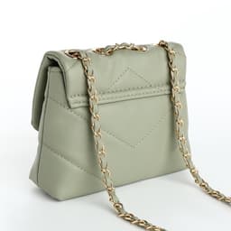 Сумка женская мессенджер на клапане, 17.5×6×14.5 см, оливковая