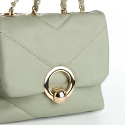 Сумка женская мессенджер на клапане, 17.5×6×14.5 см, оливковая