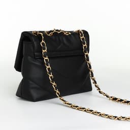 Сумка женская мессенджер на клапане, 17.5×6×14.5 см, чёрная