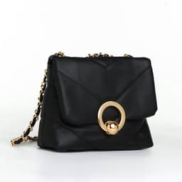 Сумка женская мессенджер на клапане, 17.5×6×14.5 см, чёрная