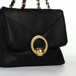 Сумка женская мессенджер на клапане, 17.5×6×14.5 см, чёрная