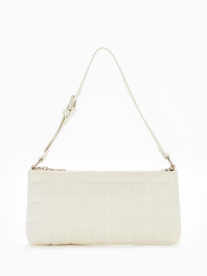 Сумка женская багет на молнии, 27×5×13 см, белая