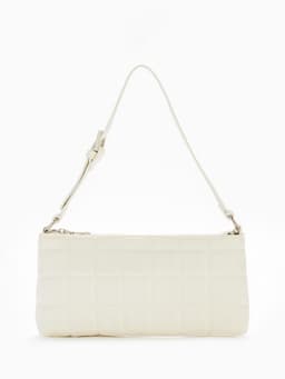 Сумка женская багет на молнии, 27×5×13 см, белая