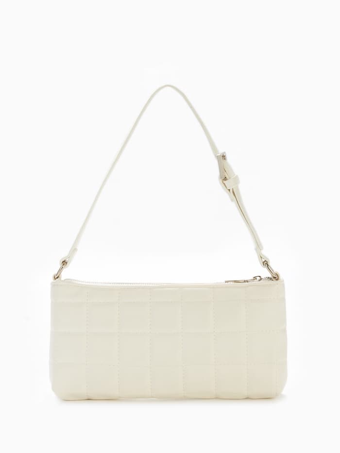 Сумка женская багет на молнии, 27×5×13 см, белая