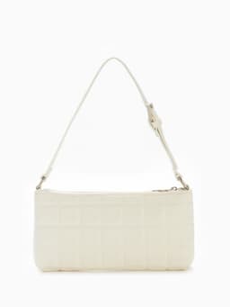 Сумка женская багет на молнии, 27×5×13 см, белая