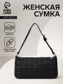 Сумка женская багет на молнии, 27×5×13 см, чёрная