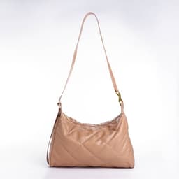 Сумка - мешок женская на молнии, 36×10×23 см, бежевая