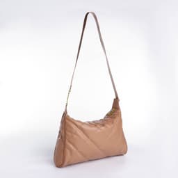 Сумка - мешок женская на молнии, 36×10×23 см, бежевая