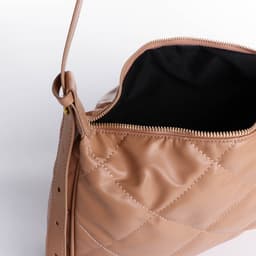 Сумка - мешок женская на молнии, 36×10×23 см, бежевая