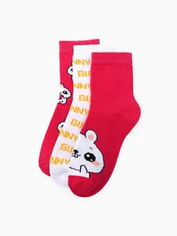 Носки для девочки KAFTAN: Smile, набор 3 пары, белые, розовые, размер 16-18 (4-5 лет)