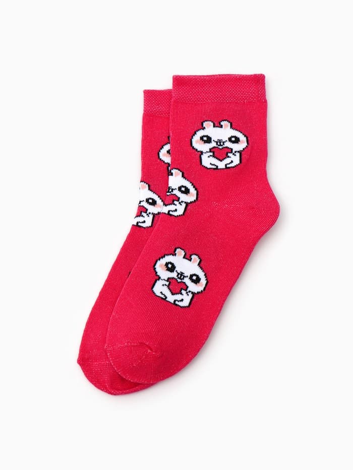 Носки для девочки KAFTAN: Smile, набор 3 пары, белые, розовые, размер 16-18 (4-5 лет)