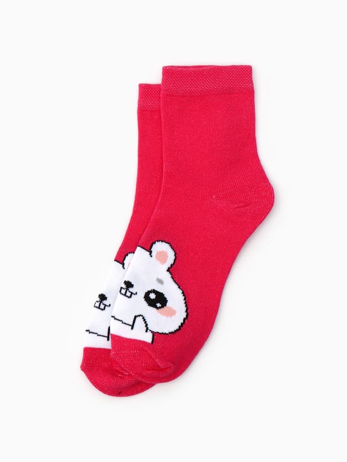 Носки для девочки KAFTAN: Smile, набор 3 пары, белые, розовые, размер 16-18 (4-5 лет)