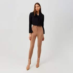 Легинсы классические женские MINAKU: Casual Collection, бежевые, размер 48