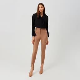 Легинсы классические женские MINAKU: Casual Collection, бежевые, размер 44