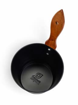 Ушат для бани и сауны, 4 л, сталь, с деревянной ручкой, чёрный