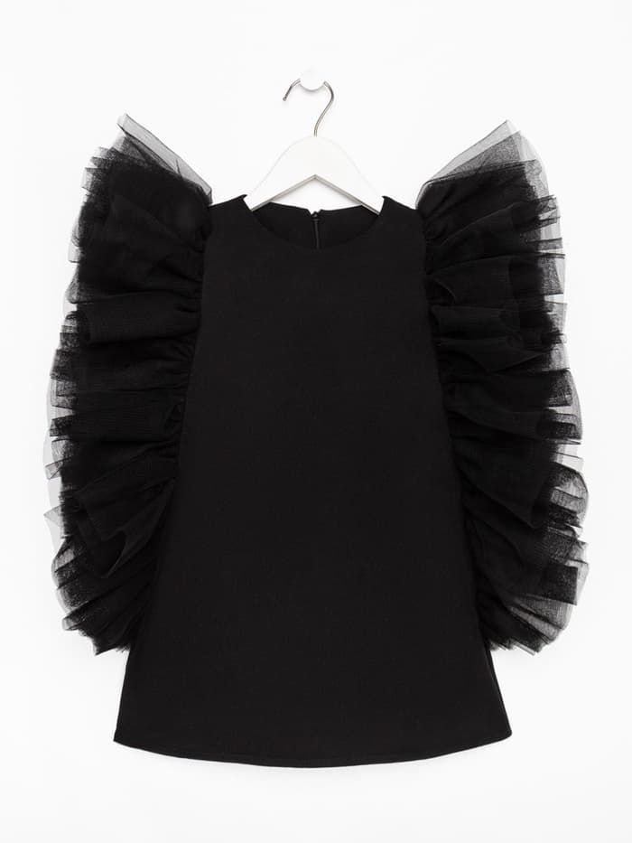 Платье нарядное для девочки MINAKU: PartyDress, прямое, чёрное, рост 104-110 см