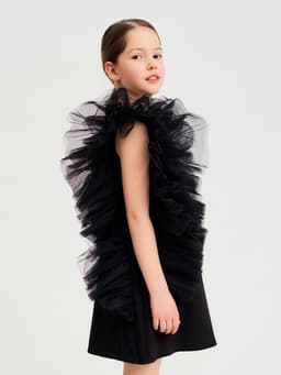 Платье нарядное для девочки MINAKU: PartyDress, прямое, чёрное, рост 104-110 см