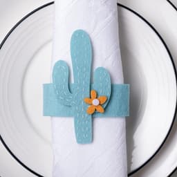 Набор декоративных колец «Синий кактус» - 4 шт., 100% п/э, фетр