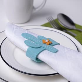 Набор декоративных колец «Синий кактус» - 4 шт., 100% п/э, фетр