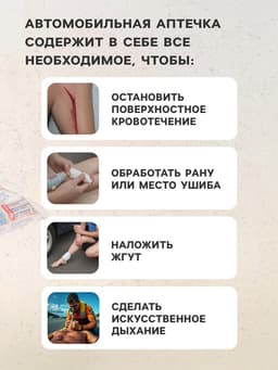 Автомобильная аптечка первой помощи «ФЭСТ», дорожная, перечень №2, красная