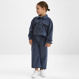 Костюм для девочки KAFTAN Velvet, размер 30 (98-104 см), синий