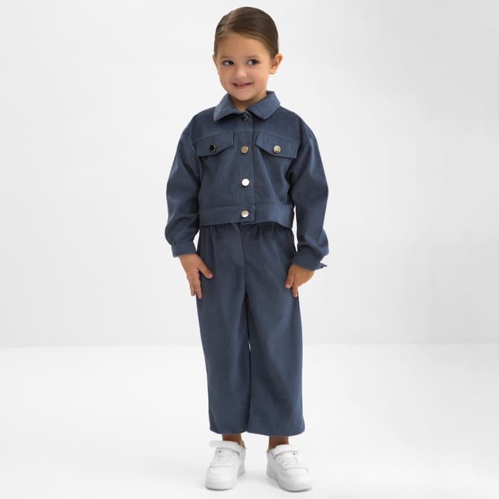 Костюм для девочки KAFTAN Velvet, размер 30 (98-104 см), синий