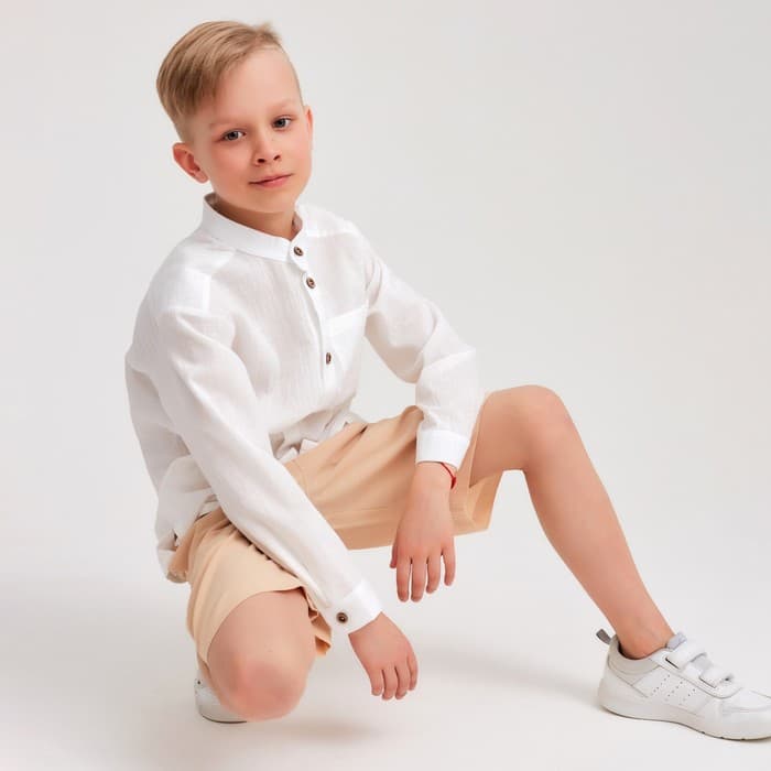 Шорты-бермуды детские MINAKU: Cotton collection цвет бежевый, рост 98