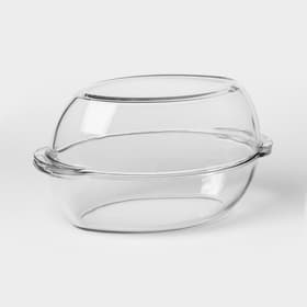 Утятница Paşabahçe Borcam, 2.85 л, с крышкой-формой для запекания, жаропрочное стекло, прозрачная