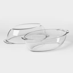 Утятница Paşabahçe Borcam, 2.85 л, с крышкой-формой для запекания, жаропрочное стекло, прозрачная