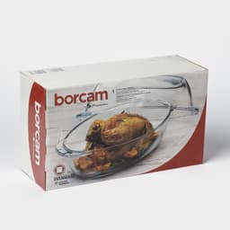 Утятница Paşabahçe Borcam, 2.85 л, с крышкой-формой для запекания, жаропрочное стекло, прозрачная