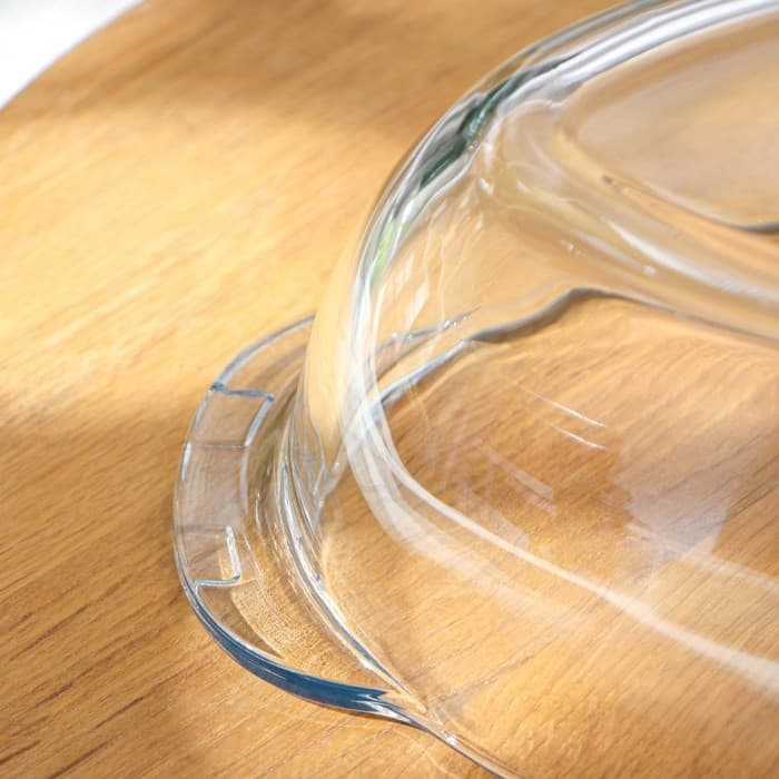 Утятница Paşabahçe Borcam, 2.85 л, с крышкой-формой для запекания, жаропрочное стекло, прозрачная