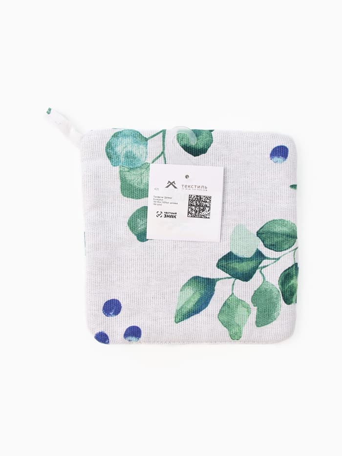 Прихватка «Доляна. Эвкалипт», 19×19 см, 100% хлопок, рогожка 164 г/м²