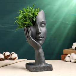 Декоративное кашпо для цветов «Сила любви», 250 мл, 31×12×12 см, полистоун, серое