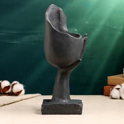 Декоративное кашпо для цветов «Сила любви», 250 мл, 31×12×12 см, полистоун, серое