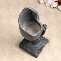 Декоративное кашпо для цветов «Сила любви», 250 мл, 31×12×12 см, полистоун, серое