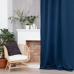 Штора блэкаут портьерная «Этель», 270×300 см, тёмно-синяя