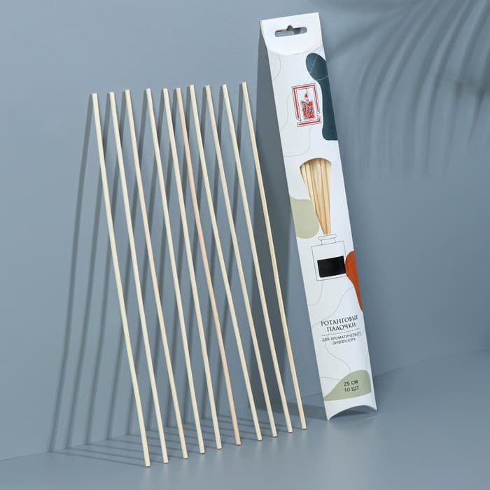Набор ротанговых палочек для ароматического диффузора, 25×0.3 см, 10 штук