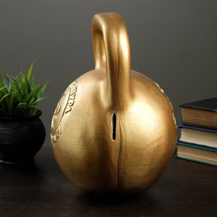 Копилка для денег «Гиря», бронза, гипс, 20×21×29 см