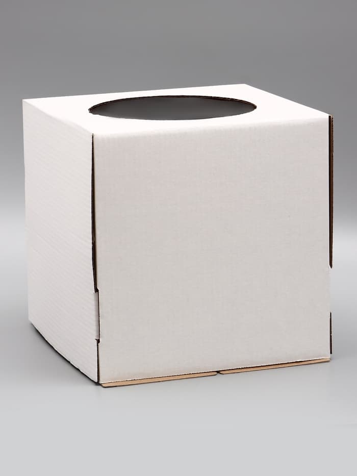 Коробка под торт с окном, белая, 30×30×30 см
