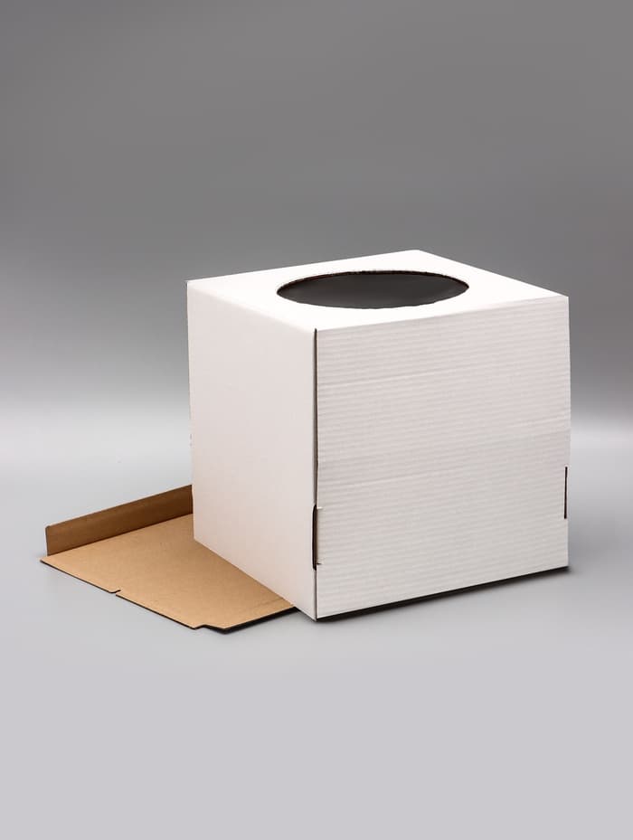 Коробка под торт с окном, белая, 30×30×30 см