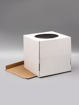 Коробка под торт с окном, белая, 30×30×30 см