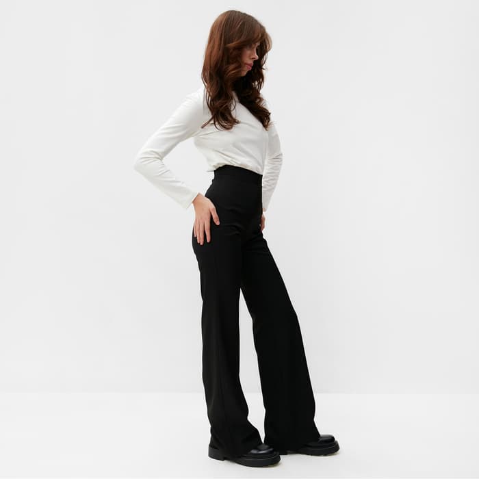 Брюки женские клеш MINAKU: Classic, чёрные, размер 42