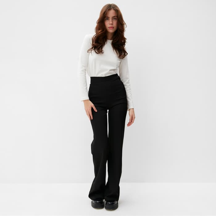 Брюки женские клеш MINAKU: Classic, чёрные, размер 44