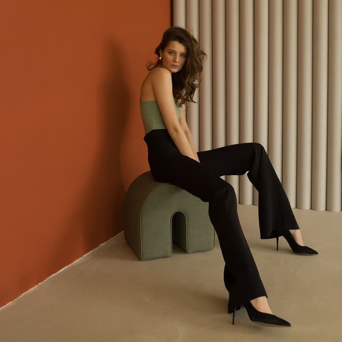 Брюки женские клеш MINAKU: Classic, чёрные, размер 44