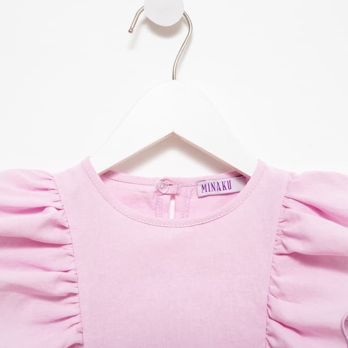 Блузка для девочки MINAKU: Cotton Collection, светло-сиреневая, рост 158 см