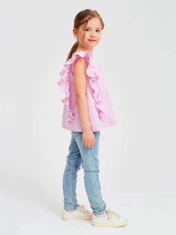 Блузка для девочки MINAKU: Cotton Collection, светло-сиреневая, рост 158 см