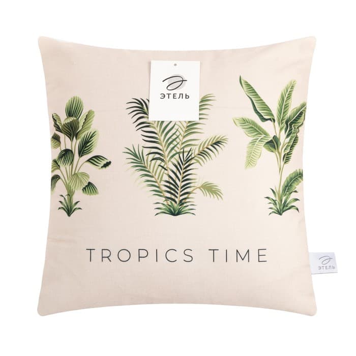 Наволочка декоративная «Этель» Tropics time, 40×40 см, велюр