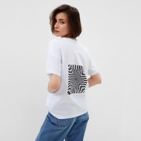 Футболка женская MINAKU Abstraction, белая, размер 48